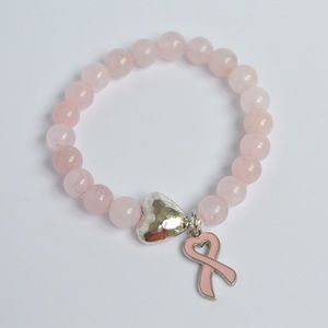 BREAST CANCER Pink Awareness Beaded Bracelet